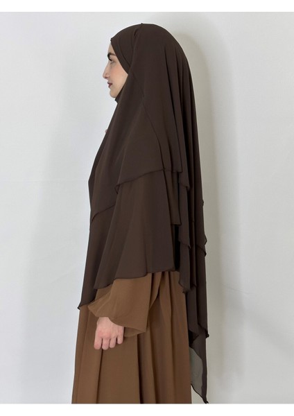 3katlı Multı Sifon Sufle Khimar Peceli Hazır Büyük Esarp Kahve indirimleri