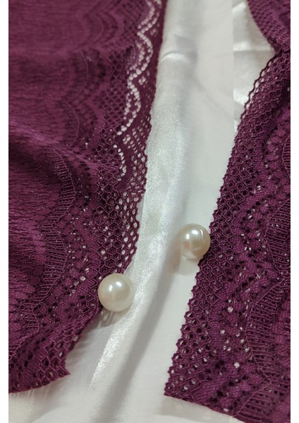 Bordo Büstiyer Boxer Iç Çamaşır Takımı Dantel Desenli Light Pad Telsiz Yumuşak Pedli modelleri