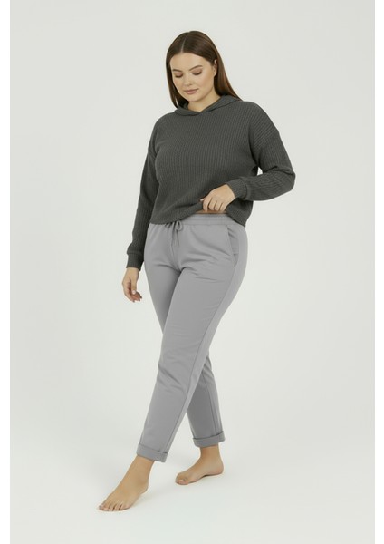 Duble Paça Büyük Beden Eşofman Altı Gri 2020 modelleri