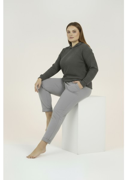 Duble Paça Büyük Beden Eşofman Altı Gri 2020 indirimleri