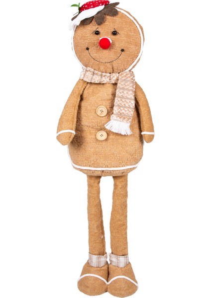 Yılbaşı Süsü, Kurabiye Adam, Kahverengi - Uzayan Ayaklı, 30X60-90 cm