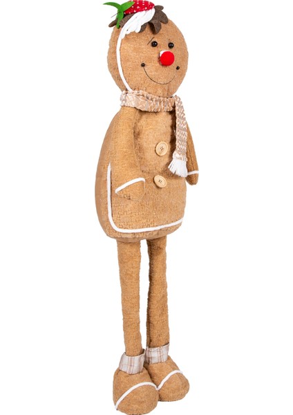 Yılbaşı Süsü, Kurabiye Adam, Kahverengi - Uzayan Ayaklı, 30X60-90 cm modelleri