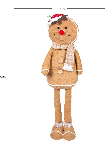 Yılbaşı Süsü, Kurabiye Adam, Kahverengi - Uzayan Ayaklı, 30X60-90 cm indirimleri