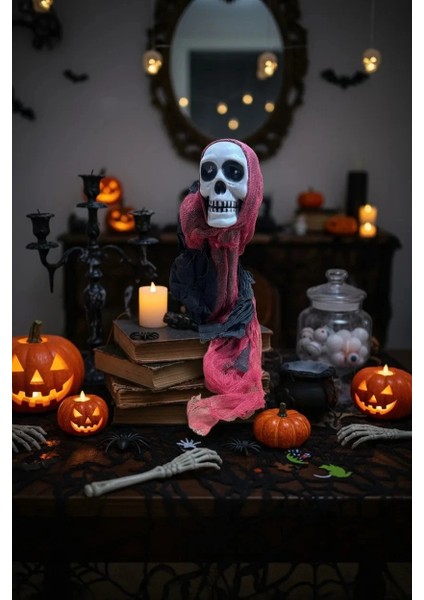 Halloween Zincirli Kırmızı Asma Iskelet