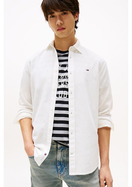 Erkek Tjm Reg Lınen Blend Ls Shırt Ext Shirts