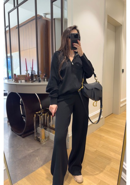 Orj Marka Fermuarlı Yeni Sezon Takım- Siyah