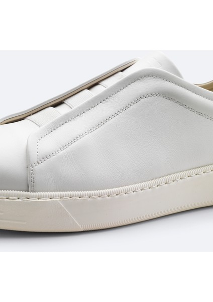 Erkek Beyaz %100 Deri Esnek Taban Hafif Casual Ayakkabı A51Y8001