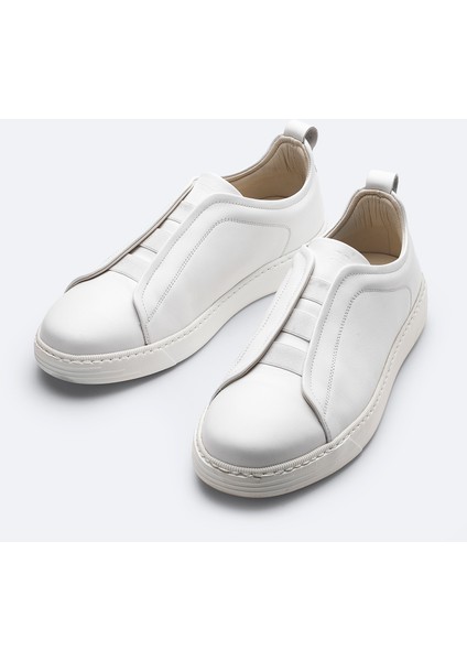 Erkek Beyaz %100 Deri Esnek Taban Hafif Casual Ayakkabı A51Y8001