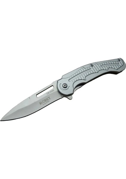 Crkt Cr 0062 Gri Oluklu Kamp Çakı 17,5 cm - Otomatik, Kılıflı, Kutulu