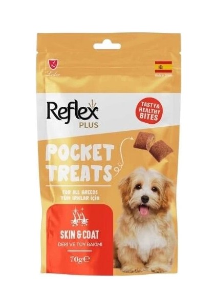 Reflex Plus Pocket Treats Deri ve Tüy Bakımı Için Köpek Ödül Maması 70 gr 1 Adet