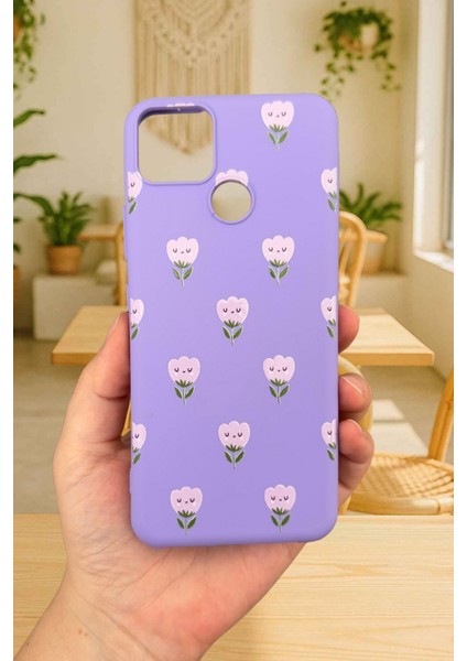 Realme C25 Uyumlu Kılıf Mini Lale Desenli Silikon Darbe Emici Klasik Korumalı Rubber Kapak fiyatları