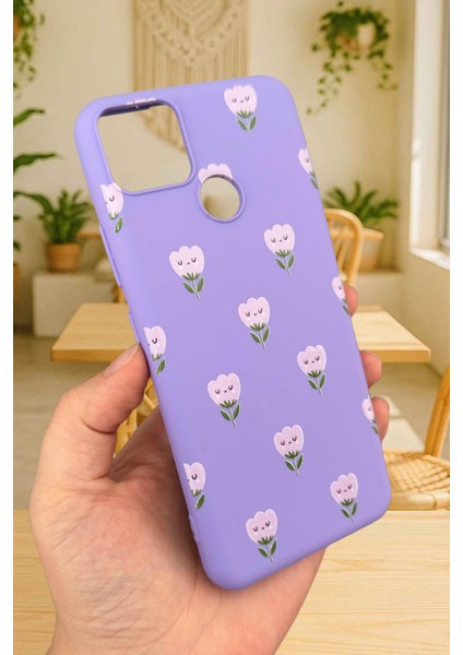 Realme C25 Uyumlu Kılıf Mini Lale Desenli Silikon Darbe Emici Klasik Korumalı Rubber Kapak modelleri