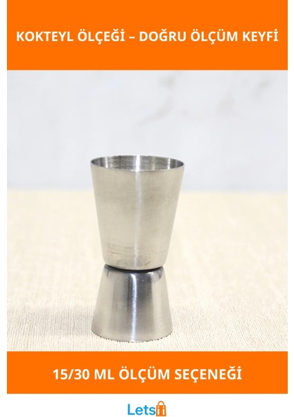 Paslanmaz Çelik 15/30 ml Ölçü Bar Ölçeği