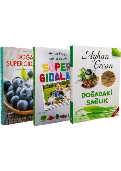 3'lü Kitap Set - Doğal Süpergıdalar & Çocuklar Için Süpergıdalar & Doğadaki Sağlık