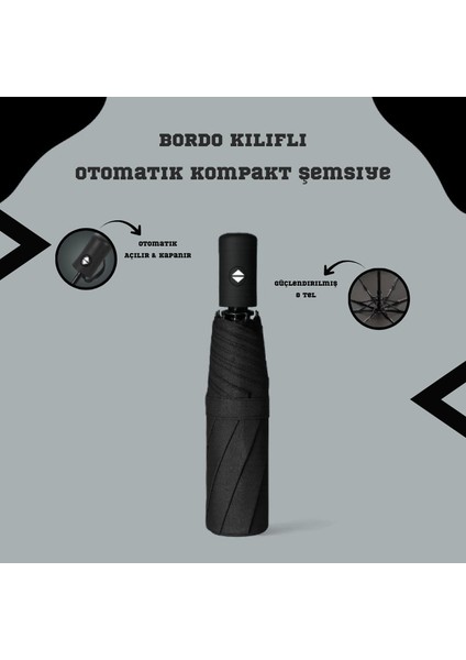Julianna Siyah Şemsiye Otomatik Açılır & Kapanır Mekanizmalı 58x95 cm-Modern Dayanıklı Tasarım fırsatları