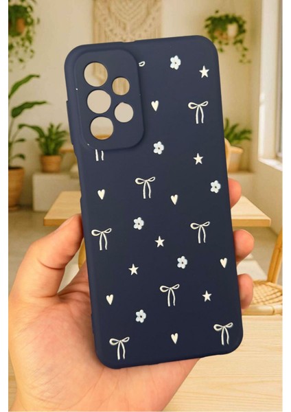 Samsung Galaxy A72 Uyumlu Mini Fiyonk Desenli Silikon Darbe Emici Klasik Korumalı Rubber Kılıf