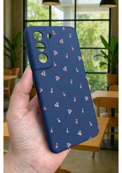 Samsung Galaxy S21 Fe - Mini Kiraz Desenli Silikon Darbe Emici Klasik Korumalı Rubber Kılıf modelleri