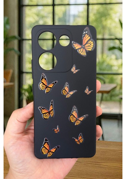 Tcn Camon 20 Pro Uyumlu Turuncu Kelebek Desenli Silikon Darbe Emici Klasik Korumalı Rubber Kılıf fiyatları