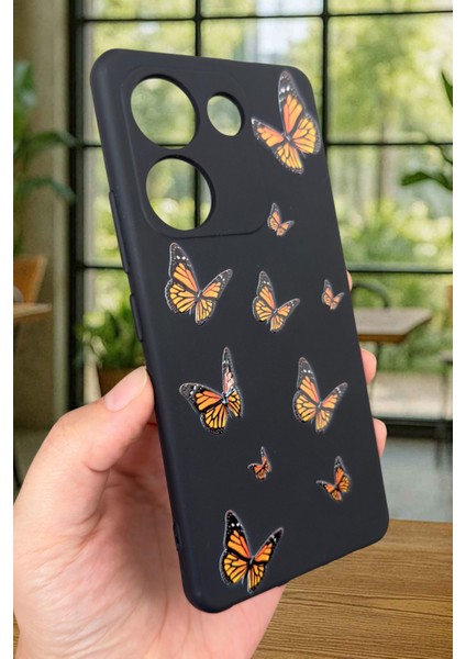 Tcn Camon 20 Pro Uyumlu Turuncu Kelebek Desenli Silikon Darbe Emici Klasik Korumalı Rubber Kılıf modelleri