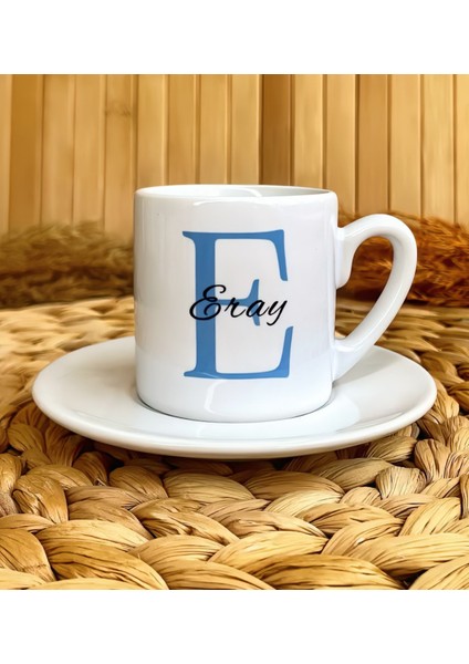 Mavi Harf Temalı Kişiye Özel Isimli Türk Kahvesi Fincanı – Porselen 90 ml fiyatları