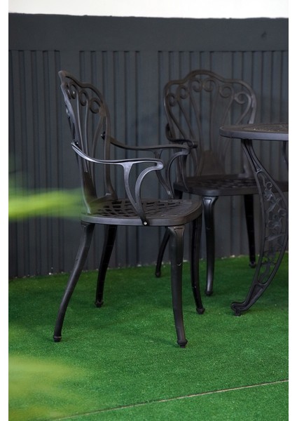 Istanbul Masa Takımı Ø75 cm Yuvarlak Masa + 3 Adet Istanbul Koltuk Ferforje Görünümlü Set fiyatları