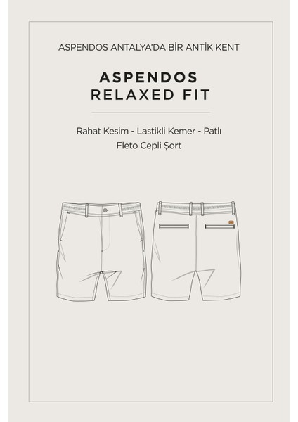 Erkek Mavi Beli Lastikli Pamuklu Aspendos Relaxed Fit Şort A41Y3733