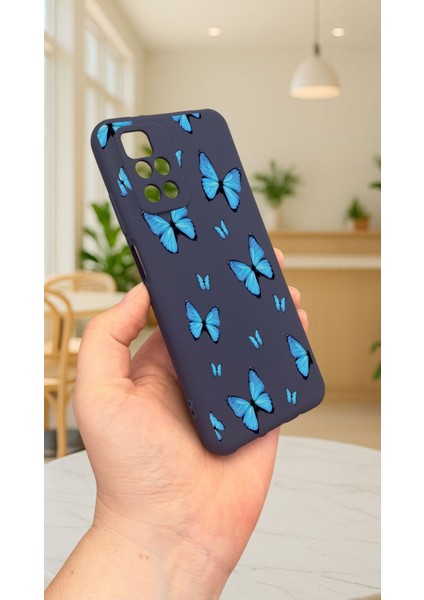 Xiaomi Redmi 10 2022 Mavi Kelebek Desenli Silikon Darbe Emici Klasik Korumalı Rubber Kılıf modelleri