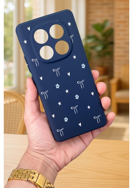 Xiaomi Redmi Note 14 Pro 4g -Mini Fiyonk Desenli Silikon Darbe Emici Klasik Korumalı Rubber Kılıf