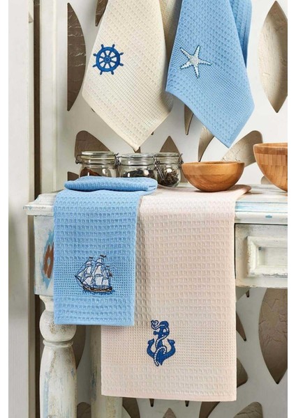 6 Parça Mutfak Kurulama Bezi 30 x 50 cm Deniz modelleri