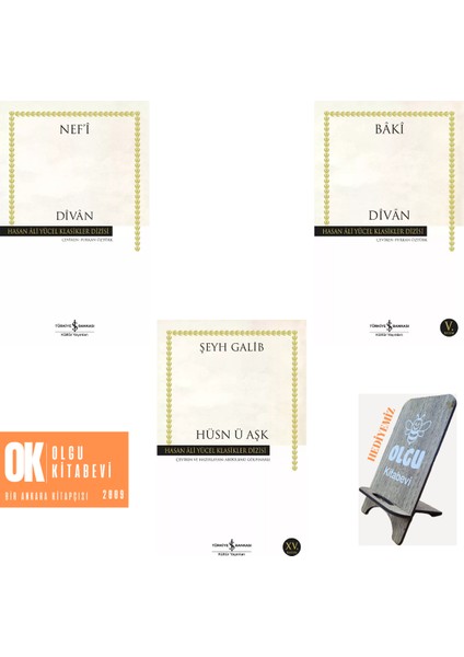 Nef'i Divan - Baki Divan - Şeyh Galib Hüsn Ü Aşk / 3 Kitap Divan Seti (Telefon Tutucu Hediye)
