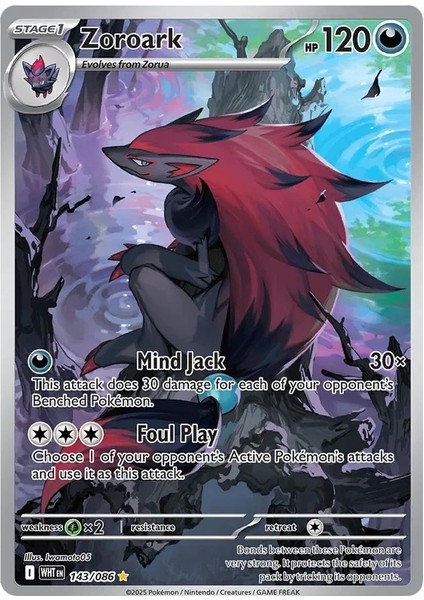 Zoroark Illustration Rare White Flare 143/86