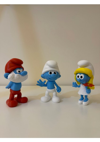 Şirinler 3lü Set - Şirin Baba + Şirine + Şirin Figür Oyuncak 15 cm fiyatları
