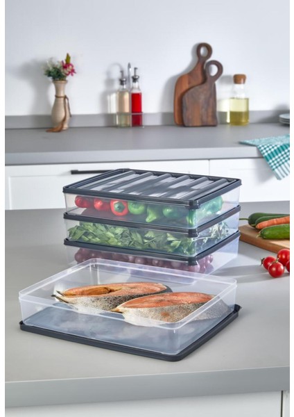 4 Adet 2500 ml Difriz Buzdolabı Saklama Kabı Buzdolabı Düzenleyici Mikrodalga Kabı fırsatları