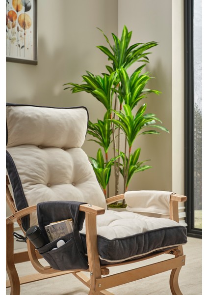 Relax Lüx Ahşap Çift Minderli Çift Cepli Sallanan Sandalye Çift Taraflı Sallanan Koltuk Tv Koltuğu