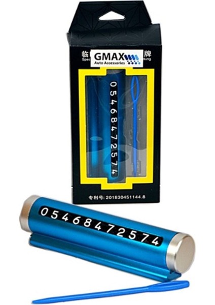 Arac Icı Lux Telefon Numaratıgı (Park-Tel) (Metalık) Mavı