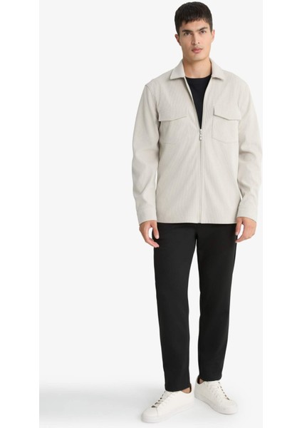 Regular Fit Polo Yaka Fitilli Kadife Gömlek Ceket D3380AX25AU fiyatları