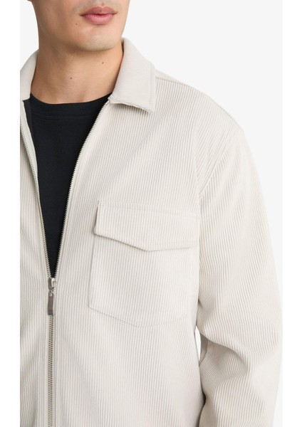 Regular Fit Polo Yaka Fitilli Kadife Gömlek Ceket D3380AX25AU indirimleri