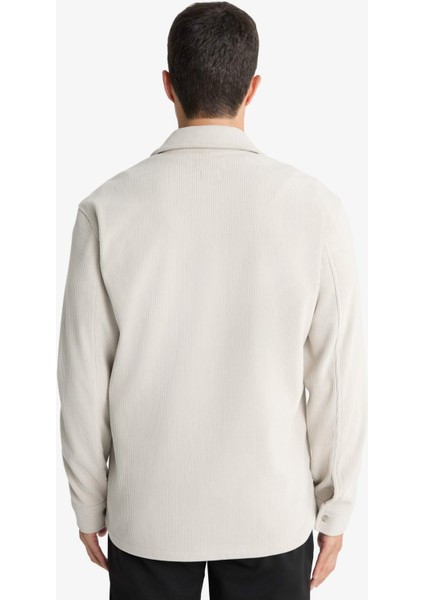 Regular Fit Polo Yaka Fitilli Kadife Gömlek Ceket D3380AX25AU