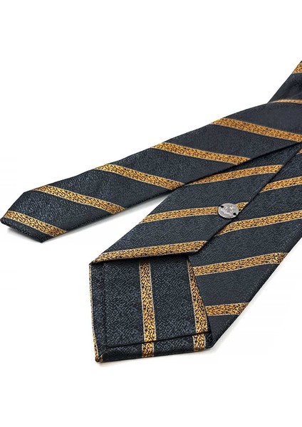 Siyah Çizgi Desen Mendilli Klasik Kravat KK12667 modelleri