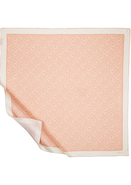 Ipekevi Typo Monogram Tivil Ipek Eşarp Somon