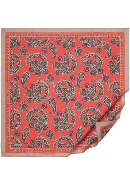 Ipekevi Mezopotamya Model 04 Desenli Tensel Eşarp Dağ Çileği