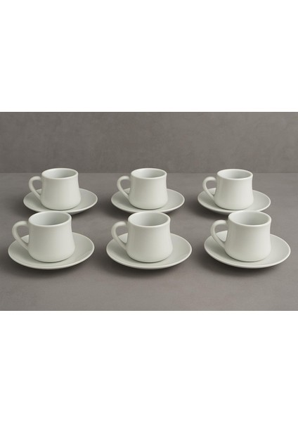 Noah Exclusıve 6 Kısılık Beyaz Modern Porselen Kahve Fıncan Takımı-Kahve Fıncanı