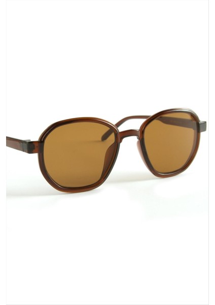 Oval Kahverengi Renkli Güneş Gözlüğü