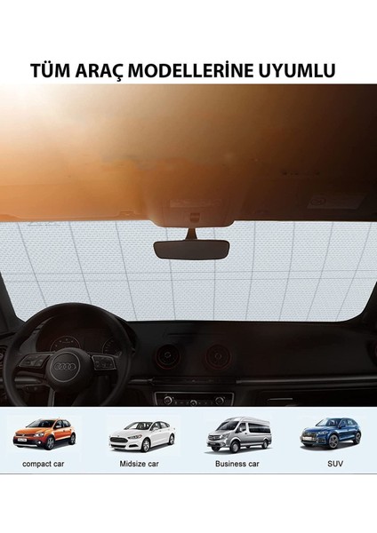 Araba Ön Cam Güneşlik Araç Oto Güneşlik Güneş Koruyucu Katlanabilir Vantuslu Araba Perdesi Önleyici fırsatları