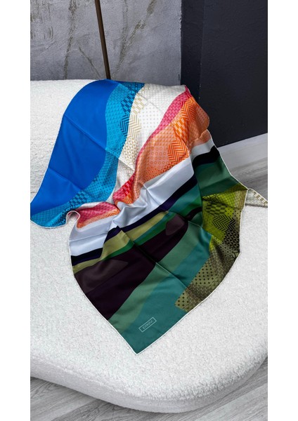 Ipekevi Lagün Tivil Ipek Eşarp Yeşil Mavi