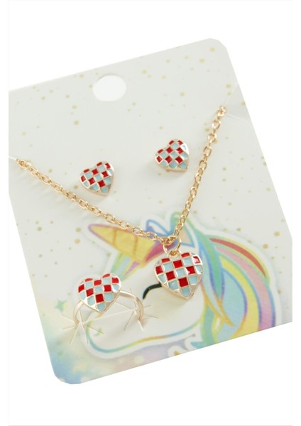 Kalp Mineli Set Kolye