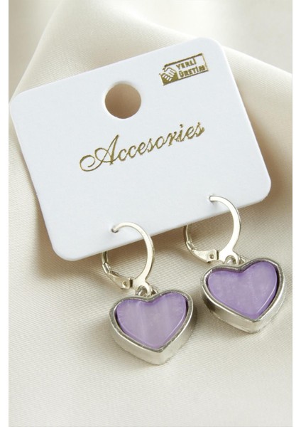 Kalp Polyester Küpe