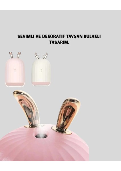 Tavşan Kulak Tasarımlı 200 ml USB Aroma Difüzör ve Hava Nemlendirici - N554J618-M06554 indirimleri