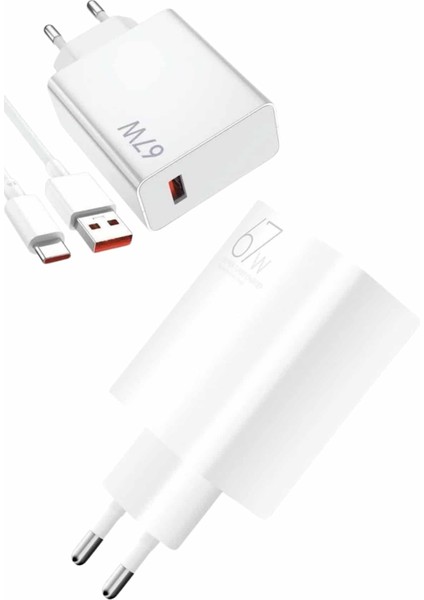 Beyaz Ultra Plus Hızlı Şarj Seti Şarj Adaptörü ve Kablosu 67W - N906J504-M01906 modelleri