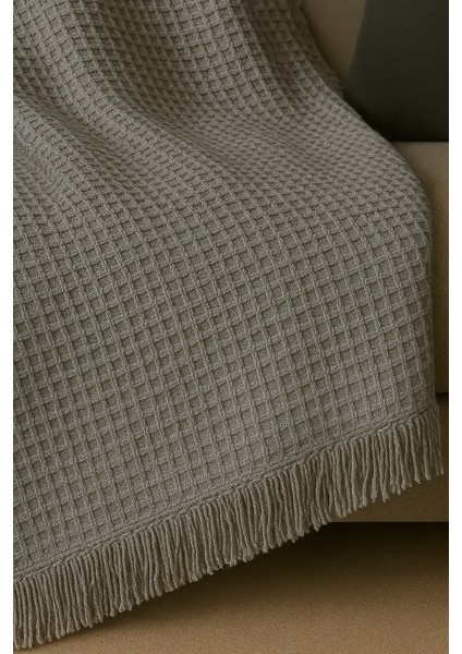 Pamuklu Dokulu Ekru Koltuk Şalı 170X220 cm – Saçaklı Tv Battaniyesi & Dekoratif Koltuk Örtüsü modelleri